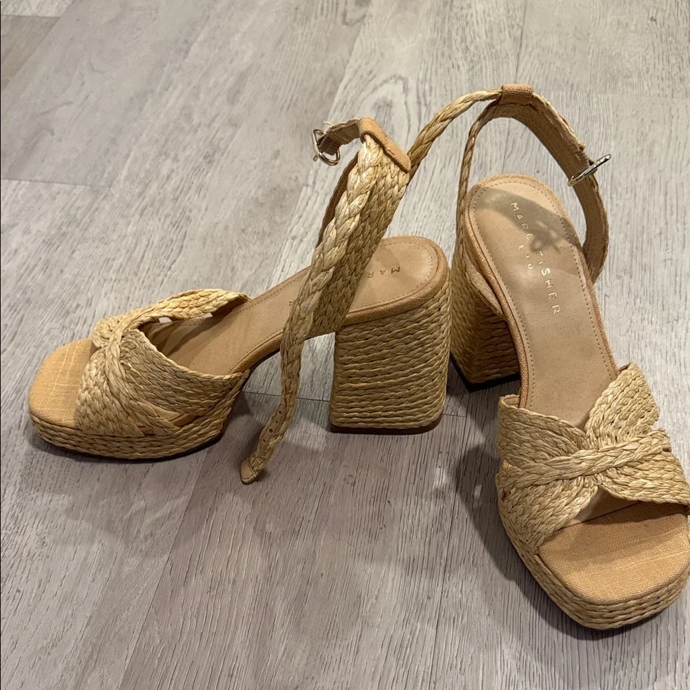 Marc Fisher Tan Espadrille Sandals - Picture 1 of 2